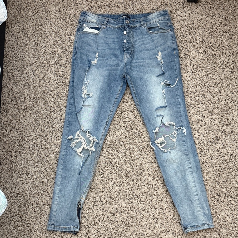 Distressed Blue Men's Jeans